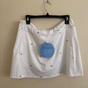 San Soleil White American Flag Print Skort Large